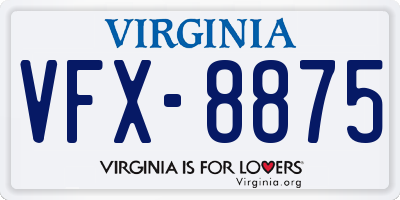 VA license plate VFX8875