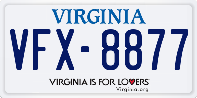 VA license plate VFX8877