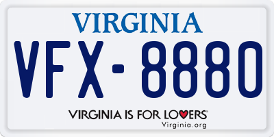 VA license plate VFX8880