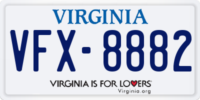 VA license plate VFX8882