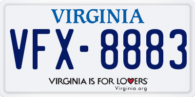 VA license plate VFX8883