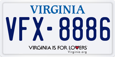 VA license plate VFX8886