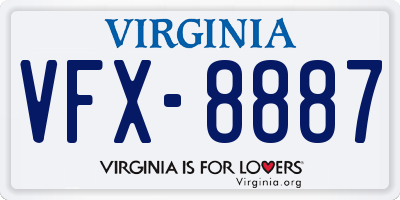 VA license plate VFX8887