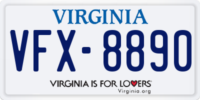 VA license plate VFX8890