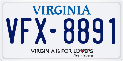 VA license plate VFX8891