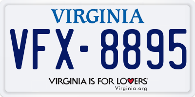 VA license plate VFX8895