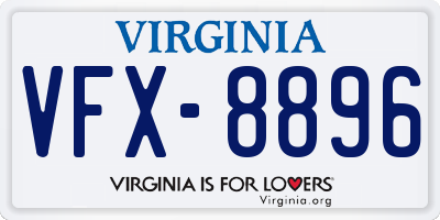 VA license plate VFX8896