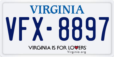 VA license plate VFX8897