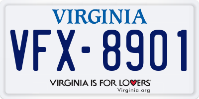 VA license plate VFX8901