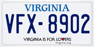 VA license plate VFX8902