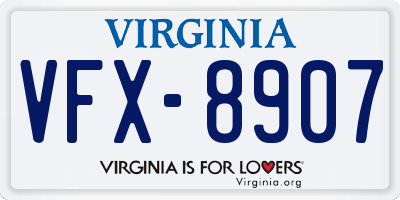 VA license plate VFX8907