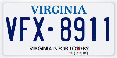 VA license plate VFX8911