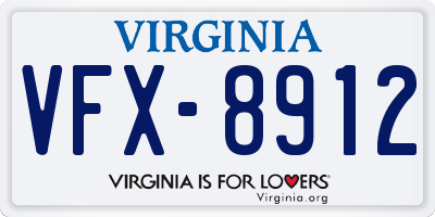 VA license plate VFX8912