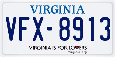 VA license plate VFX8913