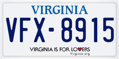 VA license plate VFX8915
