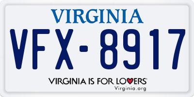 VA license plate VFX8917