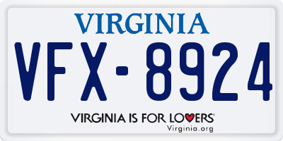 VA license plate VFX8924