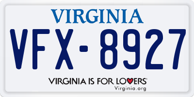 VA license plate VFX8927