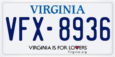 VA license plate VFX8936