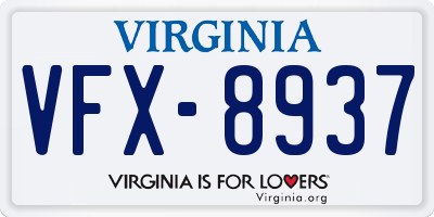 VA license plate VFX8937