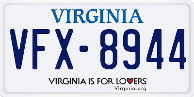 VA license plate VFX8944
