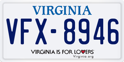 VA license plate VFX8946
