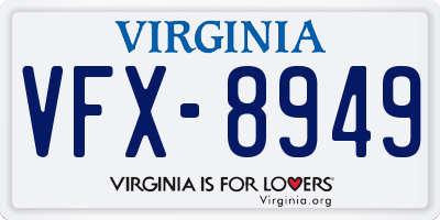 VA license plate VFX8949