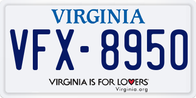 VA license plate VFX8950