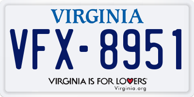 VA license plate VFX8951