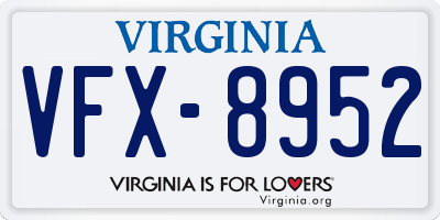 VA license plate VFX8952