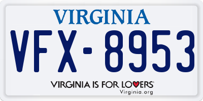 VA license plate VFX8953