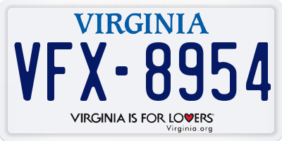 VA license plate VFX8954