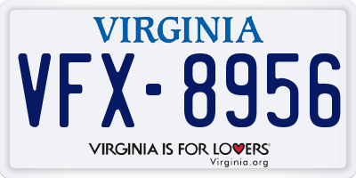 VA license plate VFX8956