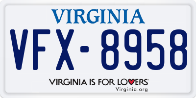 VA license plate VFX8958