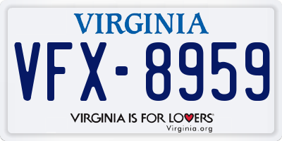 VA license plate VFX8959