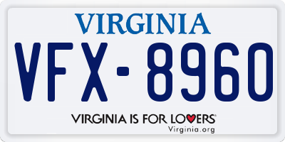 VA license plate VFX8960