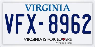 VA license plate VFX8962
