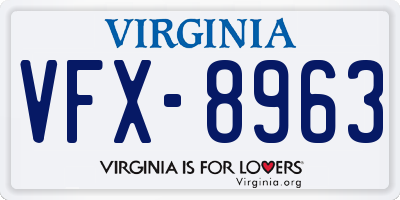 VA license plate VFX8963