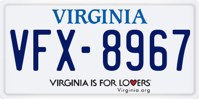 VA license plate VFX8967