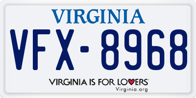 VA license plate VFX8968