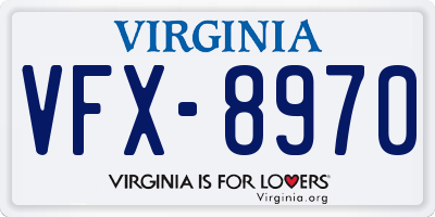 VA license plate VFX8970
