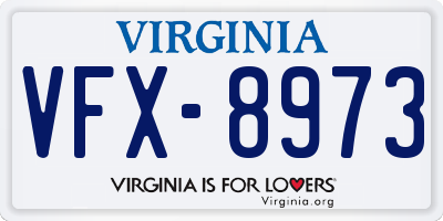 VA license plate VFX8973