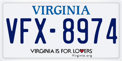 VA license plate VFX8974