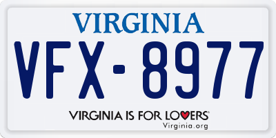 VA license plate VFX8977