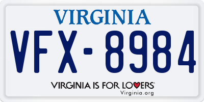 VA license plate VFX8984
