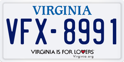 VA license plate VFX8991