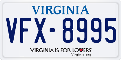 VA license plate VFX8995