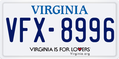 VA license plate VFX8996