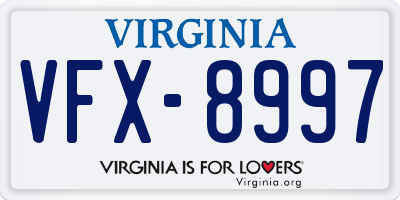 VA license plate VFX8997