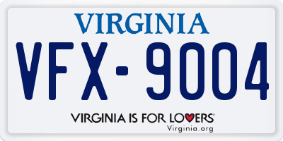 VA license plate VFX9004